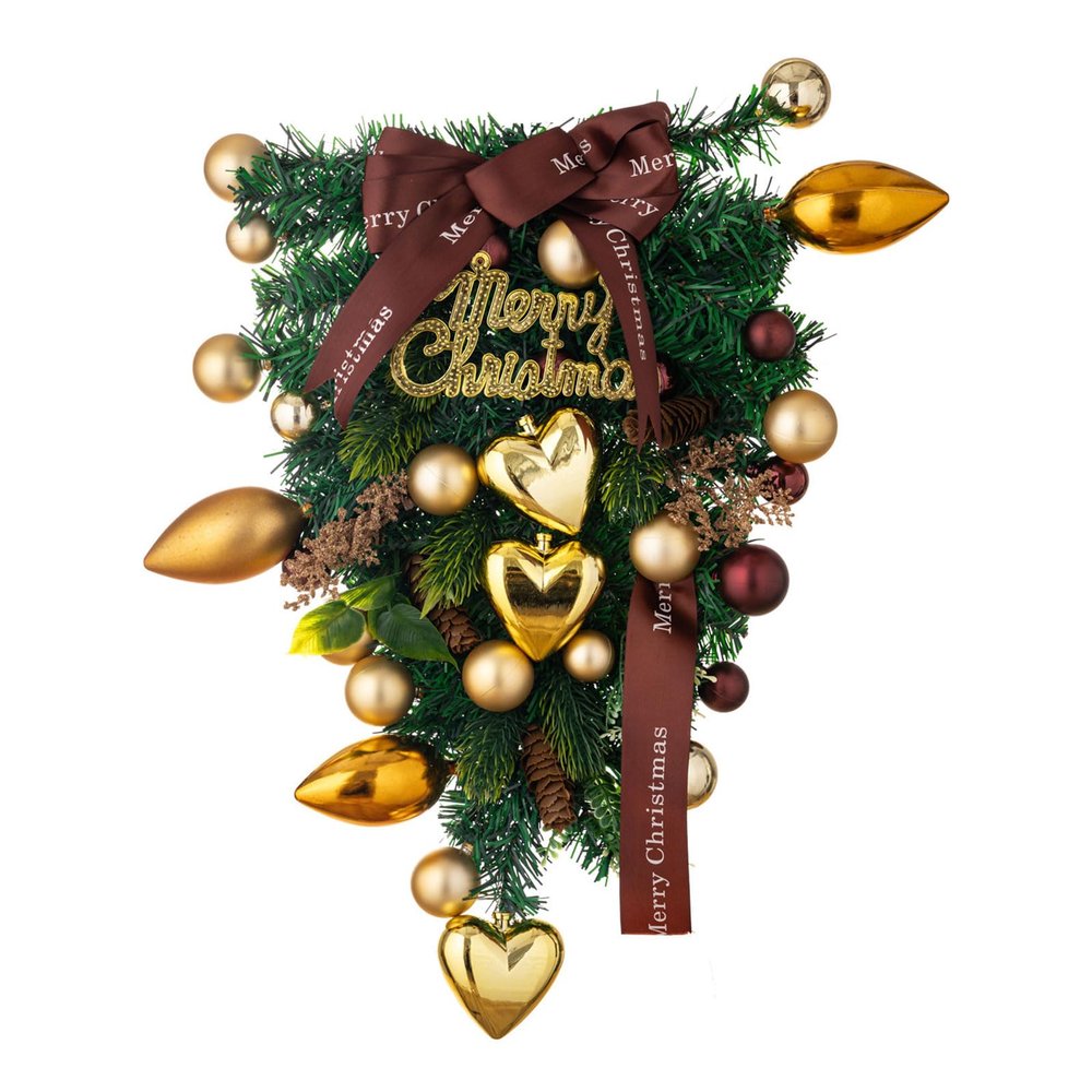 Christmas Wreath For Front Door Christmas Decorations Artificial Burlap Bownkot Winter Garlands For Party Home Wall