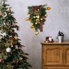 Christmas Wreath For Front Door Christmas Decorations Artificial Burlap Bownkot Winter Garlands For Party Home Wall view 4