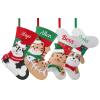 SINKSONS Custom Cat Dog Christmas Stockings  Personalized Embroidered Name Xmas Stockings  Unique Bone Shape Stockings for Pets, A Perfect Addition to Christmas Decorations (4 pcs) view 1