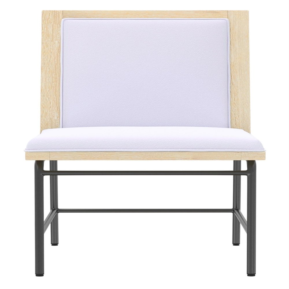 Alpine Furniture Sloane Set of 2 Metal Side Dining Chairs in Natural Driftwood