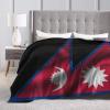 Silk Style Flag of Nepal Throw Blanket 40"x30" Soft Cozy Flannel Blanket for Couch Bed view 3