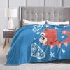 Cute Cartoon Dinosaur Throw Blanket 80"x60" Soft Cozy Flannel Blanket for Couch Bed view 3
