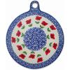 Polmedia Polish Pottery Cutting Board - Wind-Blown Poppies Pattern Handmade in Boleslawiec Poland + Certificate of Authenticity view 1