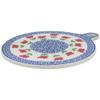 Polmedia Polish Pottery Cutting Board - Wind-Blown Poppies Pattern Handmade in Boleslawiec Poland + Certificate of Authenticity view 2