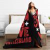 Keep Calm and Love Switzerland Throw Blanket 50"x40" Soft Cozy Flannel Blanket for Couch Bed view 4