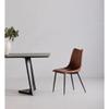 NADAAL STUDIOS Florian Dining Chair, Vegan Leather Upholstery, Metal Legs, Brown - Set of 2 view 1