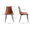 NADAAL STUDIOS Florian Dining Chair, Vegan Leather Upholstery, Metal Legs, Brown - Set of 2 view 2