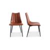 NADAAL STUDIOS Florian Dining Chair, Vegan Leather Upholstery, Metal Legs, Brown - Set of 2 view 4