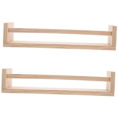 ULDIGI 2pcs Wall-Mounted Wooden Storage Shelves Organizer for Bathroom Kitchen and Living Room Sturdy Wooden Design for Wall Decor and Efficient Space Utilization