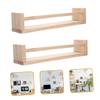 ULDIGI 2pcs Wall-Mounted Wooden Storage Shelves Organizer for Bathroom Kitchen and Living Room Sturdy Wooden Design for Wall Decor and Efficient Space Utilization view 3