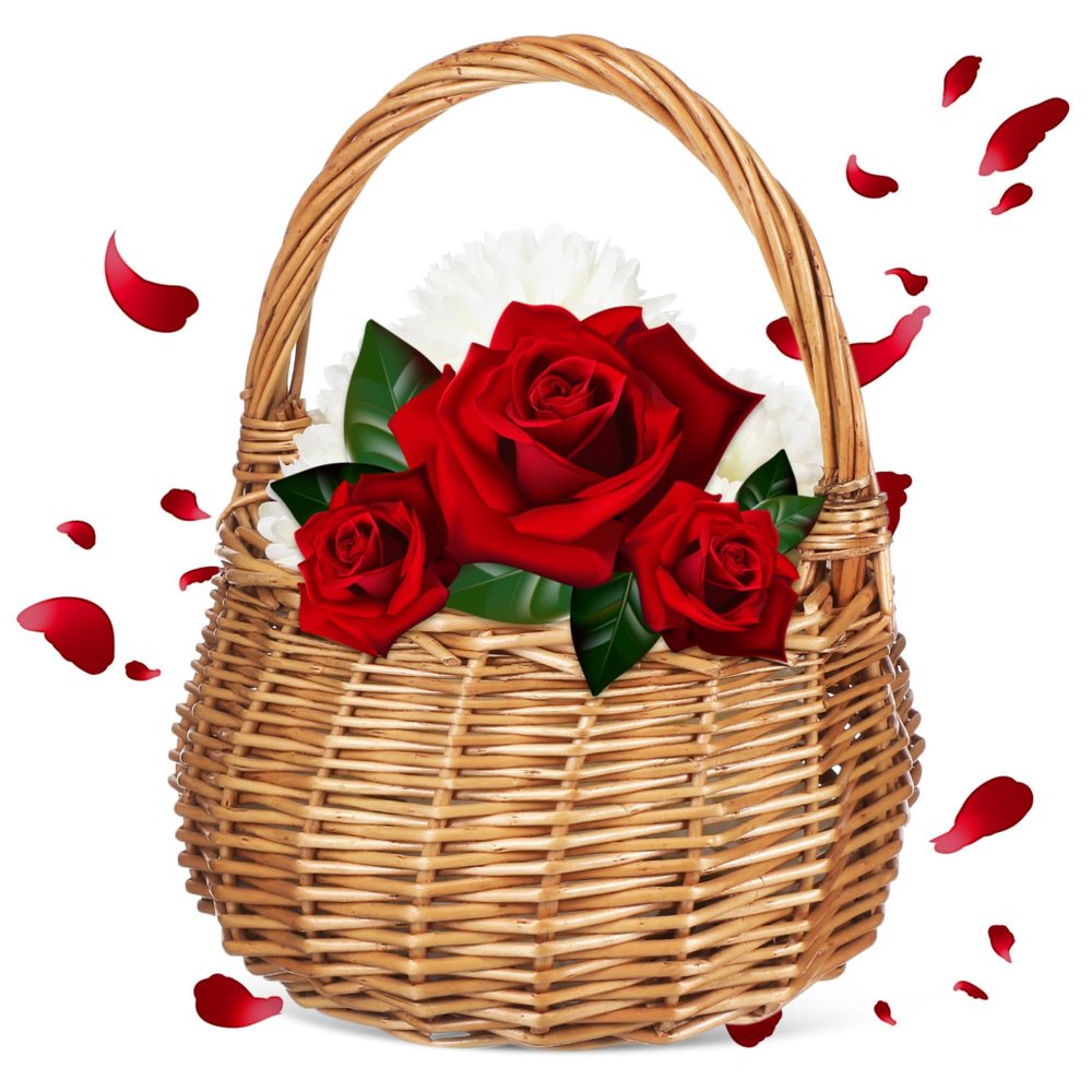 WATIIFUFU Handwoven Flower Basket with Handle for Weddings and Home Decor Rustic Storage for Flower Girls Petals and Wedding Favors