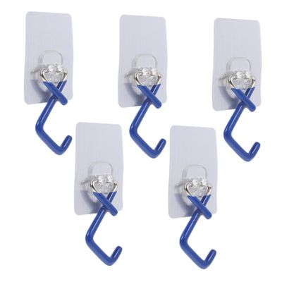 GRIRIW 5pcs Wall-Mounted Mop Hooks Broom Hanger Clip Detachable Head Rack Microfiber Mop Holder Wall Mounted Organizer for Home