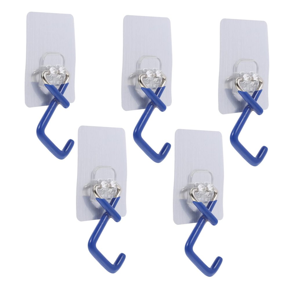 GRIRIW 5pcs Wall-Mounted Mop Hooks Broom Hanger Clip Detachable Head Rack Microfiber Mop Holder Wall Mounted Organizer for Home