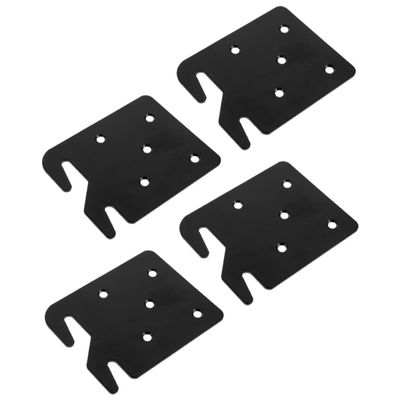 JEWEDECO 4pcs Iron Bed Rail Brackets Bed Frame Hardware Rail Hooks Strong Easy Installation