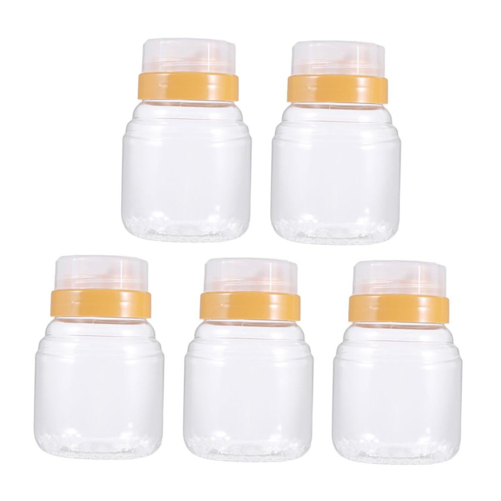 HONMEET 5pcs Home Honey Bottles Honey Containers for Kitchen Camping Easy to Carry and Clean Food Storage Jars