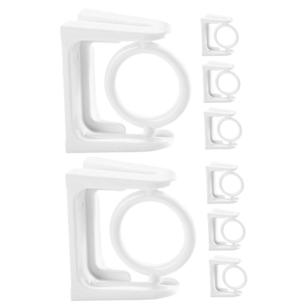 Cabilock 8pcs No-Drill Curtain Rod Holders Rotary Brackets for Easy Installation Versatile Hooks for Shower Curtains Towel Rods and Home Decor