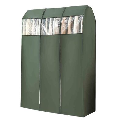 Garment Covers for Clothes Rack/Closet/Hanging Clothes, Garment Bags with Clear Window and Zipper for Closet, for Dry Cleaner, Home Storage(Green,100cm/39in)