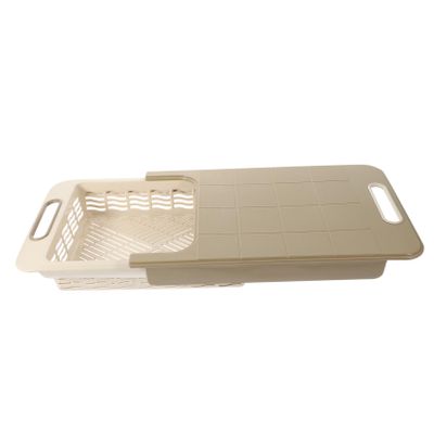BIUDECO Multifunctional Plastic Cutting Board with Retractable Drain Basket Space-saving Kitchen Chopping Block for Vegetables and Meat Random Color