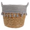 OKUMEYR 1pc Extra Hand Woven Grass Rattan Flower Basket Multi-functional Storage Basket Handle for Nursery Decorative Fruit Snack view 1