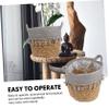 OKUMEYR 1pc Extra Hand Woven Grass Rattan Flower Basket Multi-functional Storage Basket Handle for Nursery Decorative Fruit Snack view 2