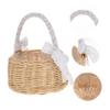 VILLFUL Sturdy Rattan Woven Storage Basket Decorative Flower Container Photo Props for Wedding Decor view 2