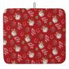 Christmas Dish Drying Mat for Kitchen Counter Western Cowboy Santa Claus Dry Mat Absorbent Dish Drainer Protector Pad Poinsettias Candy Horseshoes Red Dish Drainer Mat for Christmas Decor,18x24 Inch view 1