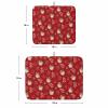 Christmas Dish Drying Mat for Kitchen Counter Western Cowboy Santa Claus Dry Mat Absorbent Dish Drainer Protector Pad Poinsettias Candy Horseshoes Red Dish Drainer Mat for Christmas Decor,18x24 Inch view 3