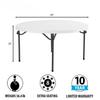 60" Round Lifetime Commercial Grade Nesting Folding Table, Perfect for Any Event! (White Granite, 4 Pack) view 3