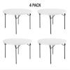 60" Round Lifetime Commercial Grade Nesting Folding Table, Perfect for Any Event! (White Granite, 4 Pack) view 4
