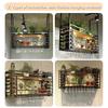 23-69 Inch Metal Wall Mounted Wine Rack, Bar Cabinet with Glass Holder, Floating Shelves for Kitchen with LED Light, Bar Liquor Bottle Display Shelf for Kitchen Bar Decoration,1.4m/55in view 2