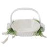 PerGar Wedding Flower Girl Basket, Hand Woven Storage Basket, Satin Flower Baskets, Flower Girl Baskets for Wedding, Wedding Flower Basket for Wedding Ceremony, Flower Girls (b) view 1