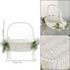 PerGar Wedding Flower Girl Basket, Hand Woven Storage Basket, Satin Flower Baskets, Flower Girl Baskets for Wedding, Wedding Flower Basket for Wedding Ceremony, Flower Girls (b) view 2