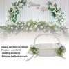 PerGar Wedding Flower Girl Basket, Hand Woven Storage Basket, Satin Flower Baskets, Flower Girl Baskets for Wedding, Wedding Flower Basket for Wedding Ceremony, Flower Girls (b) view 4