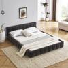 DEINPPA Queen Chenille Upholstered Platform Bed with Cloud Soft Headboard, Grounded Upholstered Wood Base Platform Bed, Italian Style Modern Beds-Grey view 1