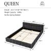 DEINPPA Queen Chenille Upholstered Platform Bed with Cloud Soft Headboard, Grounded Upholstered Wood Base Platform Bed, Italian Style Modern Beds-Grey view 2