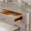 XOBRJQZ Elegant Modern Makeup Vanity Desk with Mirror, Small Dressing Table for Bedroom, Makeup Table with 2 Drawers view 4