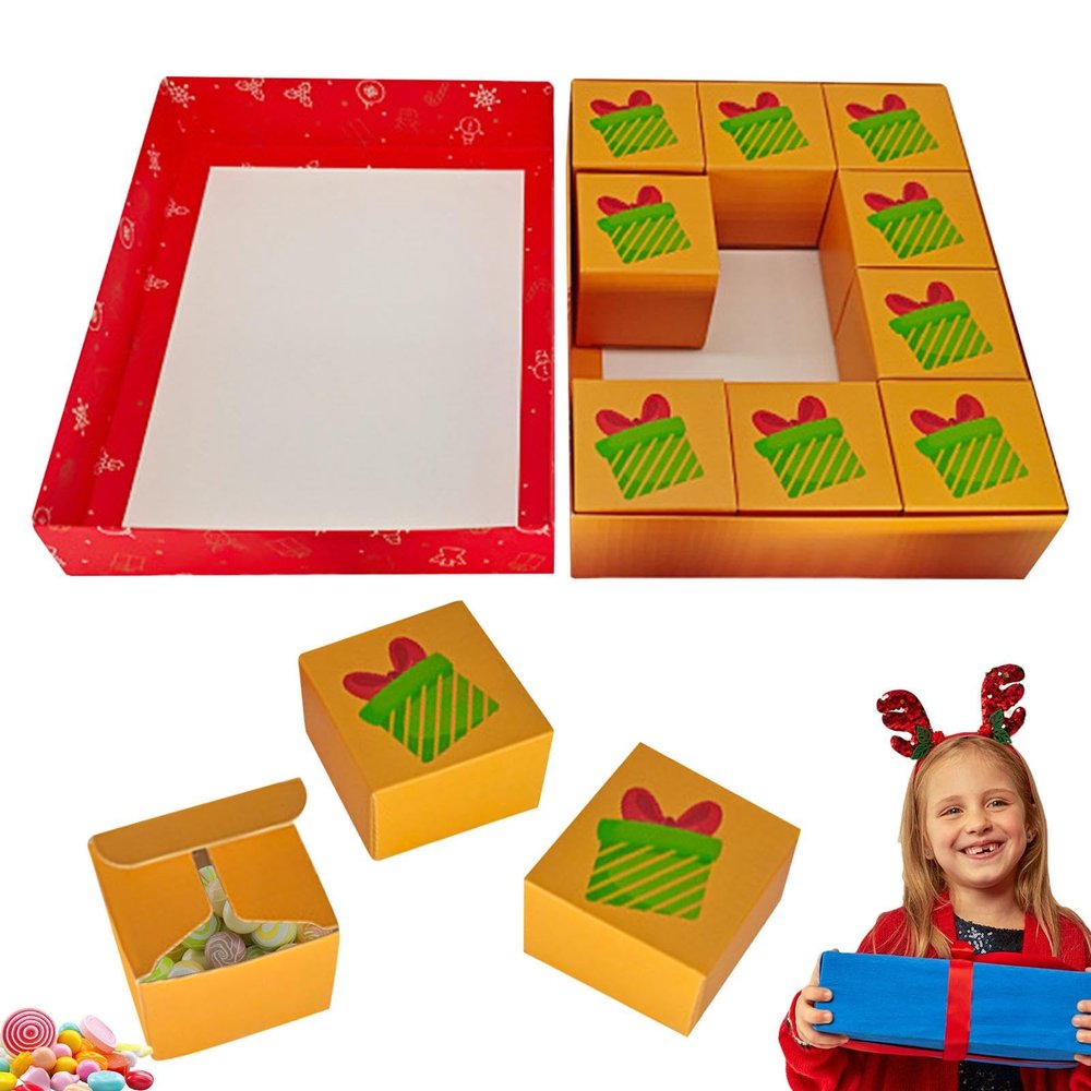 12day Christmas Countdown Calendar Giftt Box | Countdown To Christmas Packaging Box 12 Days,Empty To Fill Yourself,Make Your Own