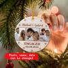 Personalized Engagement Ornament, Just Engaged Couple Photo Ceramic Ornament, Gifts for Couples Mr & Mrs, Custom Engagement Picture Ornaments, First Christmas Ornaments 2025 for Engaged Couple view 2