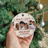 Personalized Engagement Ornament, Just Engaged Couple Photo Ceramic Ornament, Gifts for Couples Mr & Mrs, Custom Engagement Picture Ornaments, First Christmas Ornaments 2025 for Engaged Couple view 3