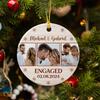 Personalized Engagement Ornament, Just Engaged Couple Photo Ceramic Ornament, Gifts for Couples Mr & Mrs, Custom Engagement Picture Ornaments, First Christmas Ornaments 2025 for Engaged Couple view 4