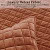 COCOPLOCEUS Quilt Set California King Size 106x118 Luxurious Velvet Bedding Sets with 2 Pillow Shams 20x36 3 Pieces Ultra Soft Quilted Bedspread Coverlet Comforter for All Season, Rust view 4