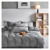 Retro Style | Double Layer Gauze Four Piece Set of Cotton Bed Sheets, Quilt Covers, Buttons, Light Luxury Bedding,Bed view 2