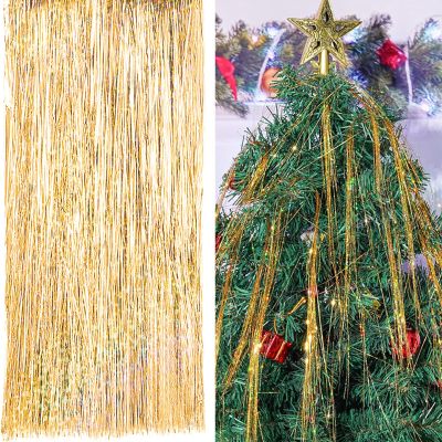 Fofetbfo 5000/12000 Pcs Strands 17 Inches Christmas Icicle Tinsel Foil Fringes Christmas Tree Tinsel Curtain Decoration Christmas Tinsel Icicle Strand for Holiday New Year Eve Birthday