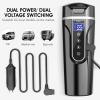 24V 12V Travel Electric Kettle for Car Truck,500ml Car Heating Mug Stainless Steel Intelligent Temperature Display LCD Heat Preservation Fast Heating view 2