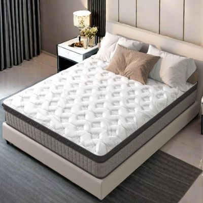 Anwick 10" Queen Mattress, Soft Breathable Hybrid Memory Foam Mattress, Individually Pocket Coils, Mattress in a Box, Sleep Supportive & Pressure Relief, Medium Firm (Queen 10 Inch)