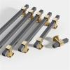 SOSODBBM Two-Color Stitching European Wardrobe Cabinet Door Handles Kitchen Cupboard Door Pulls Drawer Knobs Furniture Hardware 2Pcs(Black Silver 320mm) view 3
