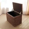 MKYOKO Woven Seagrass Storage Ottoman,Rustic Farmhouse Wicker Trunk,End of Bed Bench Chest,Wood Footrest Stool for Livingroom,Rattan Woven Storage,Wood,28x16x18in view 3