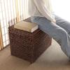 MKYOKO Woven Seagrass Storage Ottoman,Rustic Farmhouse Wicker Trunk,End of Bed Bench Chest,Wood Footrest Stool for Livingroom,Rattan Woven Storage,Wood,28x16x18in view 4
