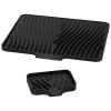 2Pcs Silicone Dish Drying Mat with Drain Lip Nonslip Dish Drainer Mat Heat Resistant Dish Drying Pad Drying Mat for Kitchen Countertop to Prevent Water Build Up (Black, Large and Small) view 1