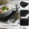 2Pcs Silicone Dish Drying Mat with Drain Lip Nonslip Dish Drainer Mat Heat Resistant Dish Drying Pad Drying Mat for Kitchen Countertop to Prevent Water Build Up (Black, Large and Small) view 2
